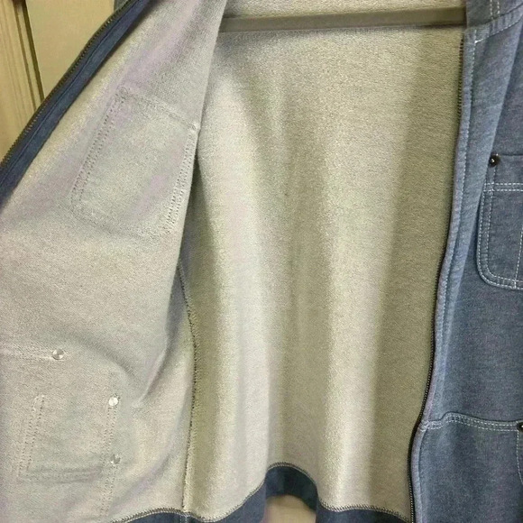 🩵Lauren Ralph Lauren Blue Hooded Sweatshirt w/Front Pockets & White Stitching🩵 - Picture 5 of 14